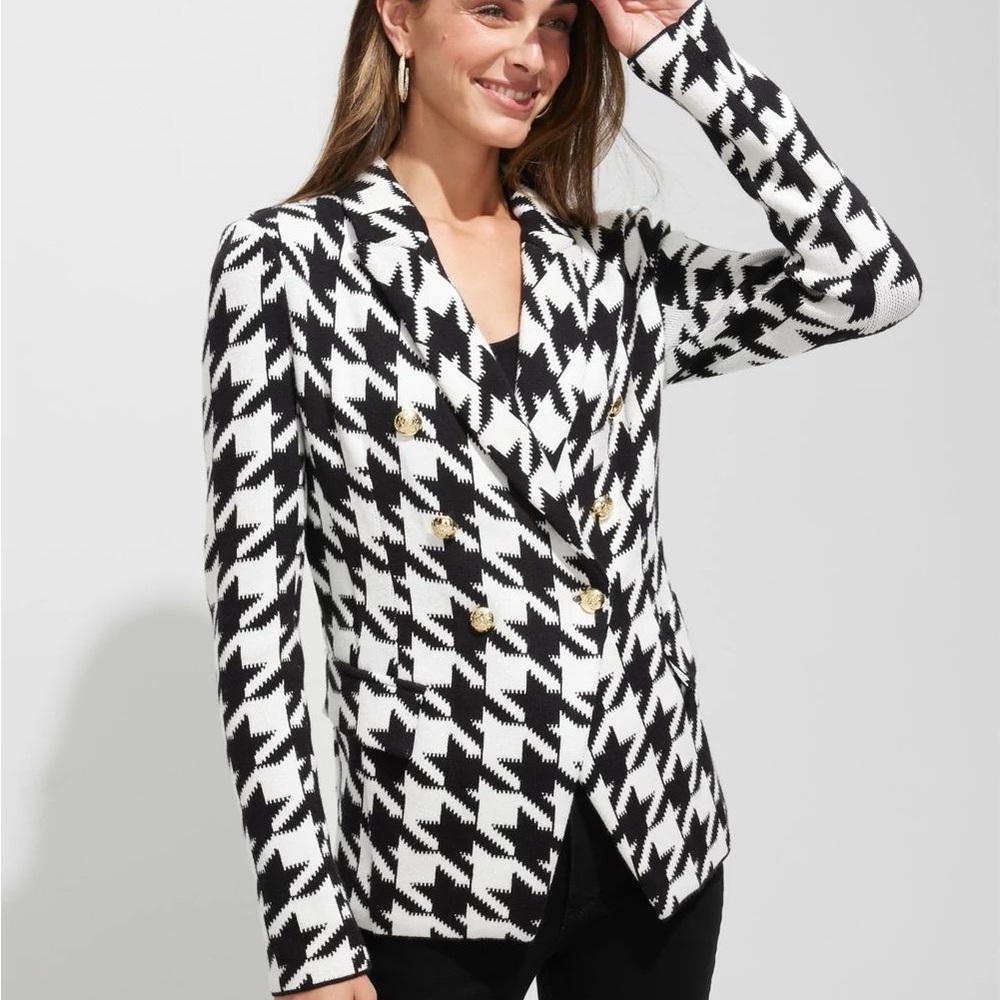 NWT White House-Black Market Houndstooth jacket sz L